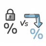 Fixed vs variable rates icon